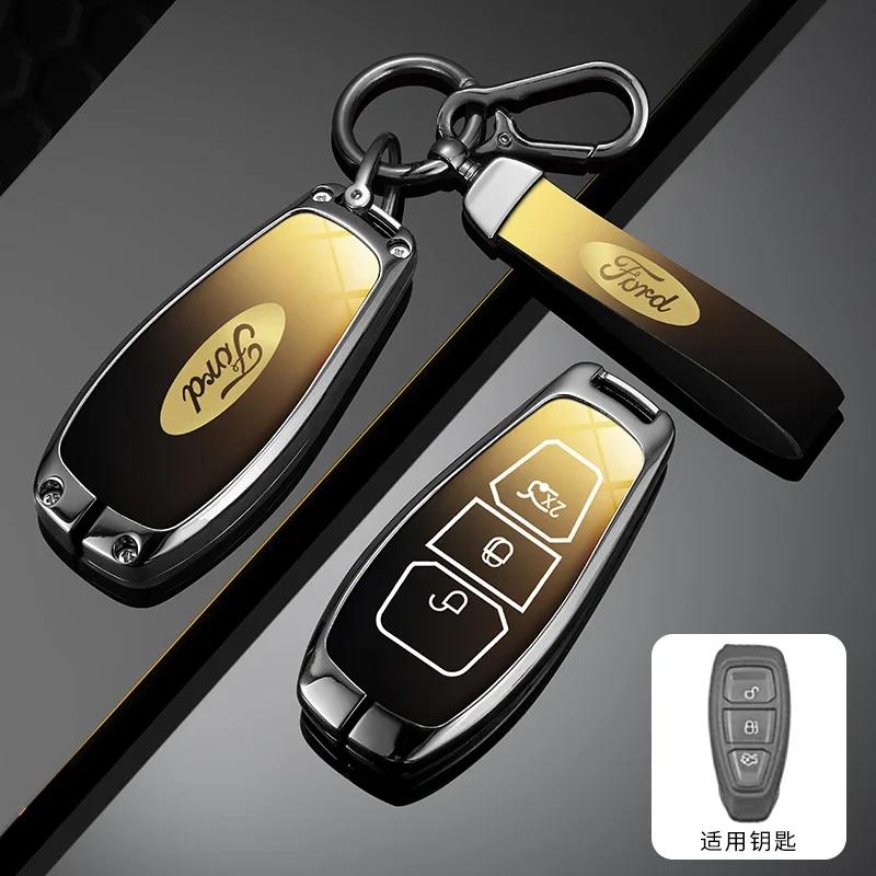 Adesivo per Auto Caldo Per Ford Nuova Custodia in Pelle per Chiave Remota per Auto Portachiavi Accessori Supporto per Ford ST Line Fiesta Focus Mondeo Ecospo
