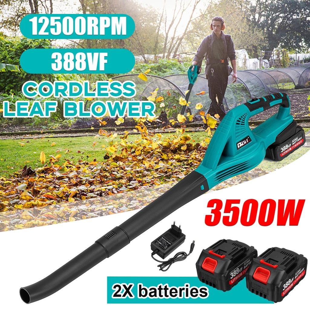 Souffleur d'air électrique sans fil 12500 tr/min 3500 W Souffleur de feuilles portatif Aspirateur Balayeuse Outils de jardin pour batterie Li-ion 388VF