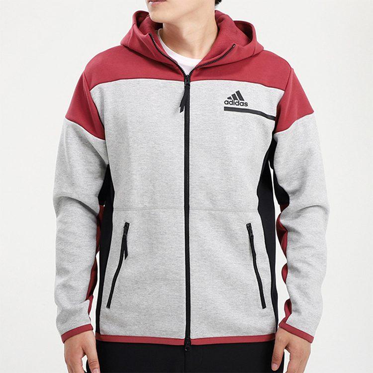 adidas Jackets Men's Light Gray Hooded Moderate Other GM6536