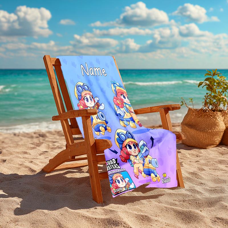 Personalized Customized Proof Beach Towel with Brawl Stars Pattern - Soft, Absorbent, Quick-drying, Perfect Swimming, Camping&bathing