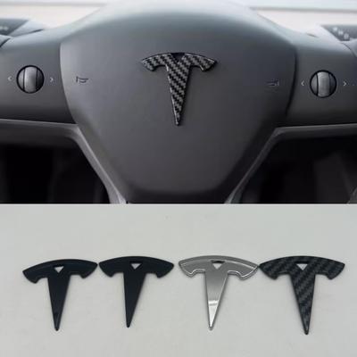 AAAIK1 1 Stück ABS für ModelY Model3 Auto Emblem Lenkrad Mittelabzeichen Lenkrad Aufkleber Decal Styling Auto Zubehör