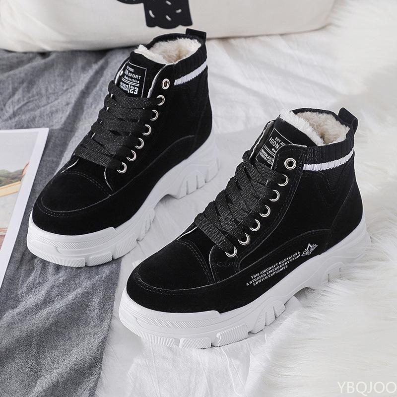 Fashion Winter Women Boots 2024 Trendy Sneakers Lace Up Shoes Women Warm Plush Snow Boots Booties Women Platform Boots Botas De Mujer