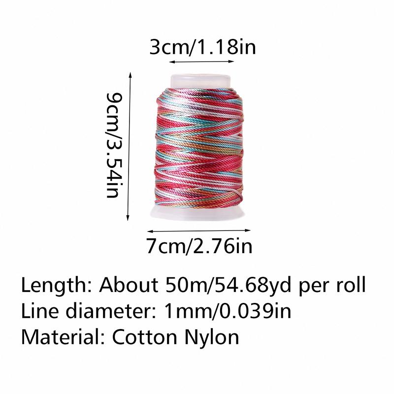 1 Bobine Fil Échoué DIY Bracelet Corde à Main Fil Coloré Dégradé Corde en Fibre Polyamide Tissage Corde Tissée 18 Brins