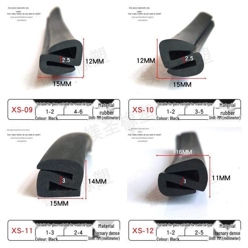 Glass Window with Sealed Card Edge, Anti-Scratch Rubber Strip, Wear-Resistant Edging, Waterproof, Anti-Collision Adhesive Strip