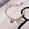 Kawaii Hello Kitty Bracelet Y2K Pink Bracelet Lucky Girl Braided Rope Bracelet Sweet Cute Pendant Friend Couple Jewelry Gift