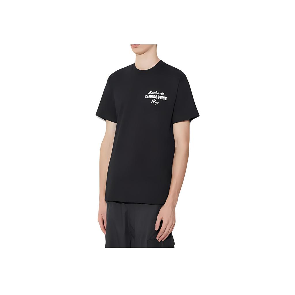 Carhartt WIP Letter Print Crew Neck Slim Fit Straight Cut Short Sleeve T-Shirt Men T-Shirts Black I032880-89-XX