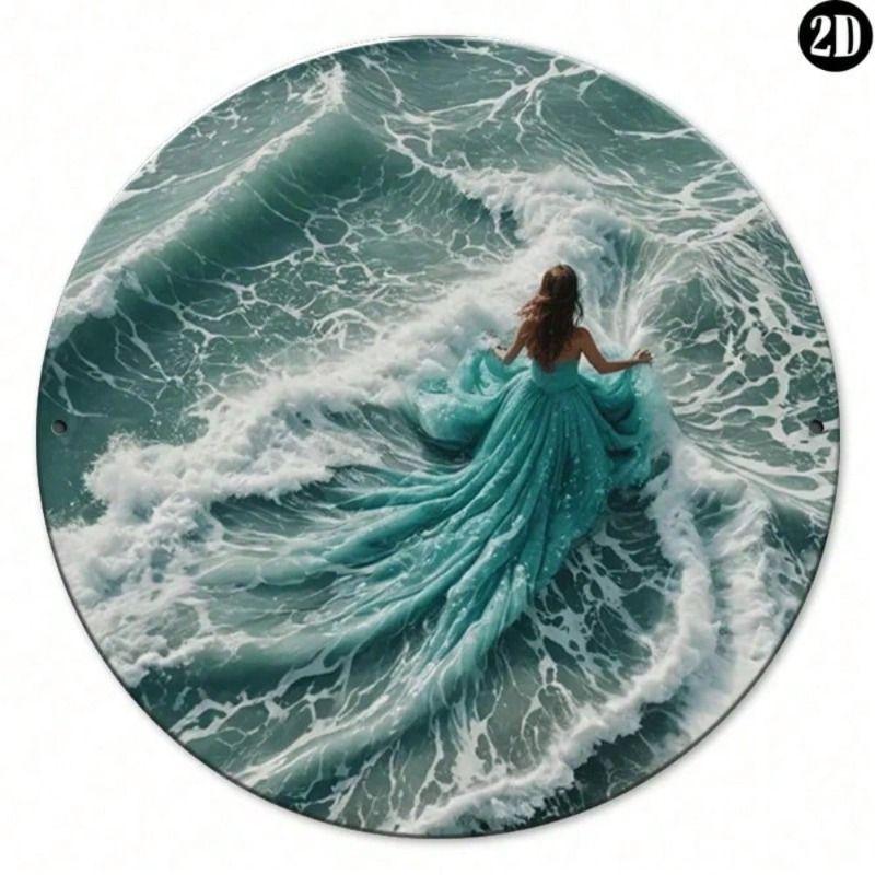 

Metal Wall Art Retro Round Tin Sign for Cafe Pub Bar