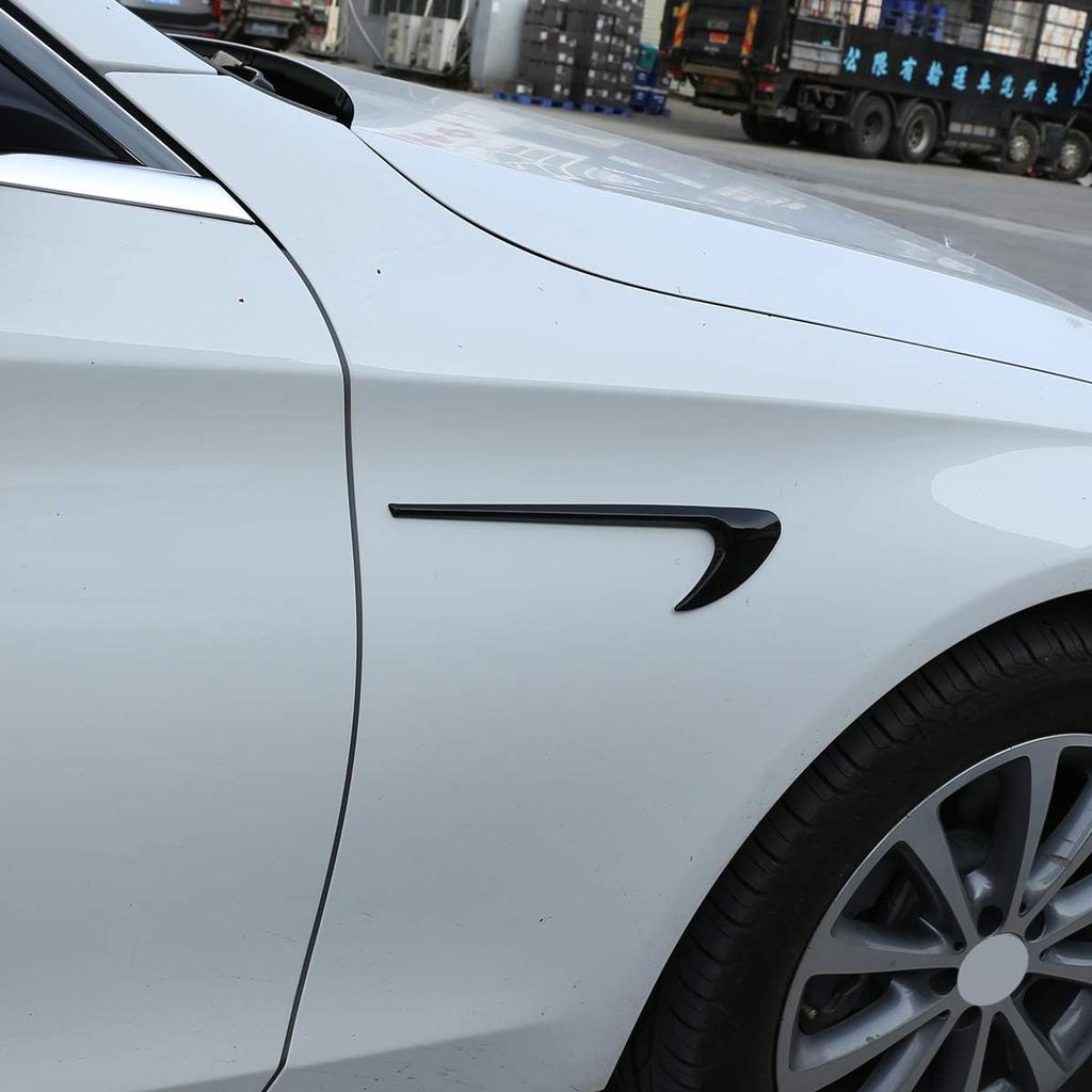 LLKUANG AMG Style Side Air Vent Fender Trim for Mercedes Benz C E GLC Class W205 W213 X253 (Glossy Black)