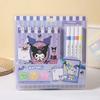 Sanrio Hello Kitty Melody Kuromi Painting Notebook Four Color Watercolor Pen Cartoon Graffiti Coloring Watercolor Painting Gift
