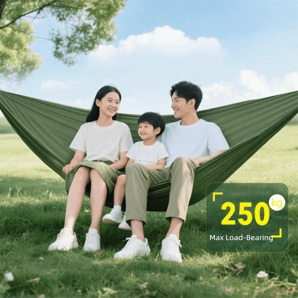 Hochfeste bunte Hängematten faltbar Dacron Camping-Hängematte einfacher Aufbau Einzel- und Doppelgröße Outdoor-Schaukel Strand