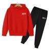 Fashion Casual 1977 Boys Girls 2 Piece Sets Tracksuit Kids Hooded Sports Suit Children Hoodies Sweatshirt Top+Pants Streetwear