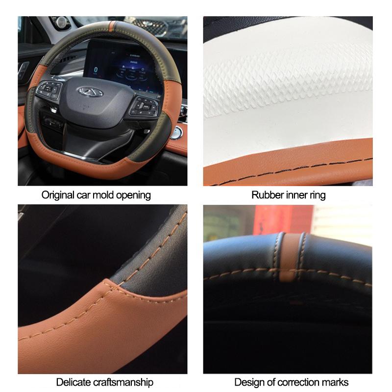 Car Steering Wheel Cover Wrap for Chery Tiggo 8 Plus Tiggo 7 Arizer 5 Pro Tiggo 3X 5X D Type Steering-Wheel