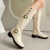 Gürtelschnalle Hohe Stiefel Vintage Römische Stiefel Mittlerer Absatz Professionelle Stiefel 40-46 Große Größen Stiefel