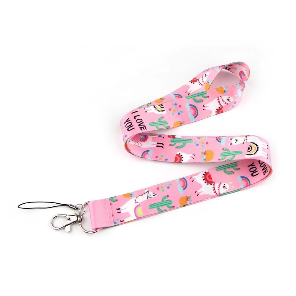 

DIY милый брелок для ключей из альпаки, держатель для бейджа на веревке, ремешок для ключей