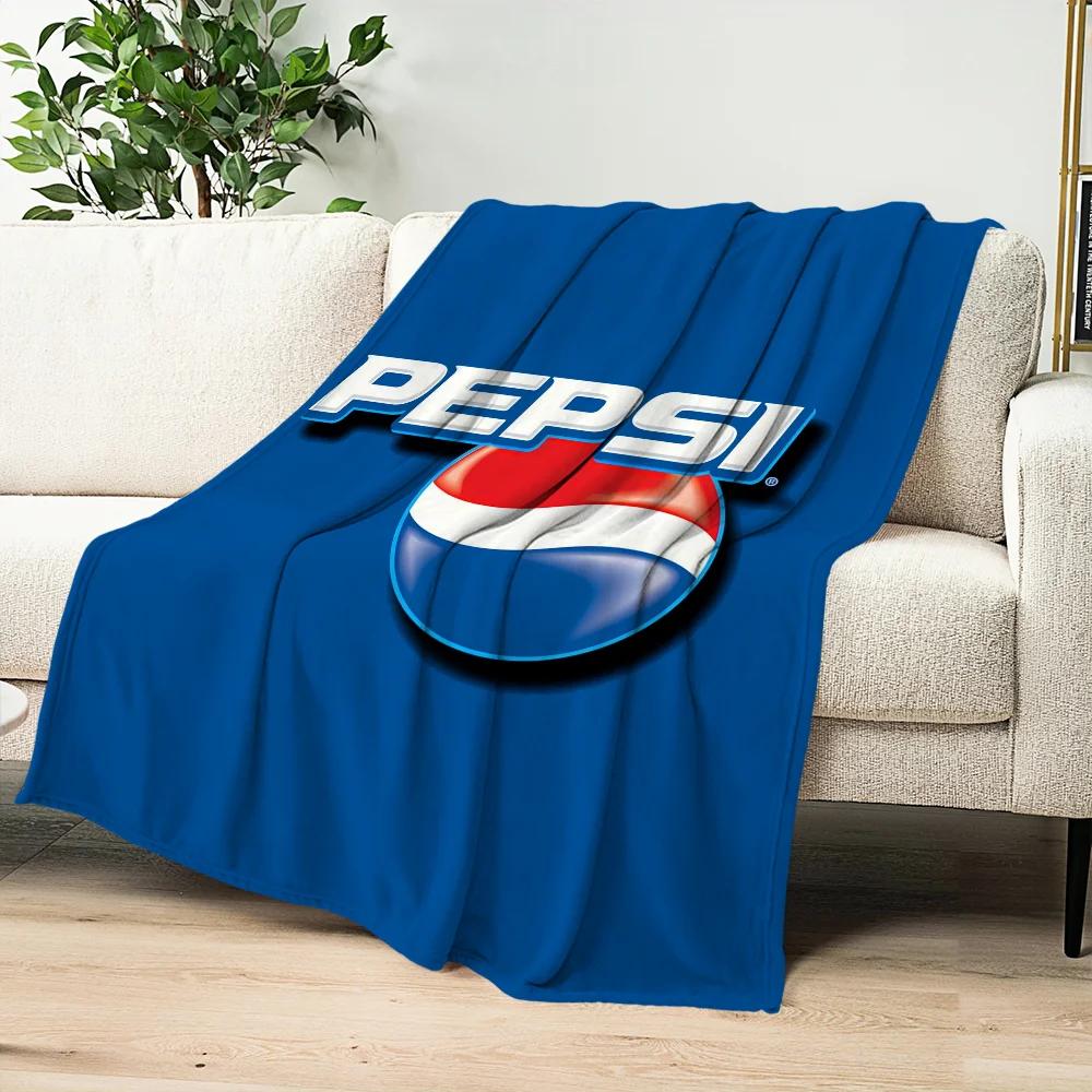 Fashion Art P-pepsi C-cola Logo Blanket Plush Nap Sofa rug for Living Room Warm Office Bedroom Birthday Home Travel Kid Gifts