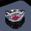 European & American Heart-Shaped Diamond Couple Ring - Metal Hollow Design, Inlaid Temperament Jewelry, Niche Style