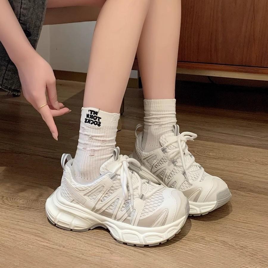 Mesh breathable trend thick sole women's summer new comfortable niche design street style sports shoes