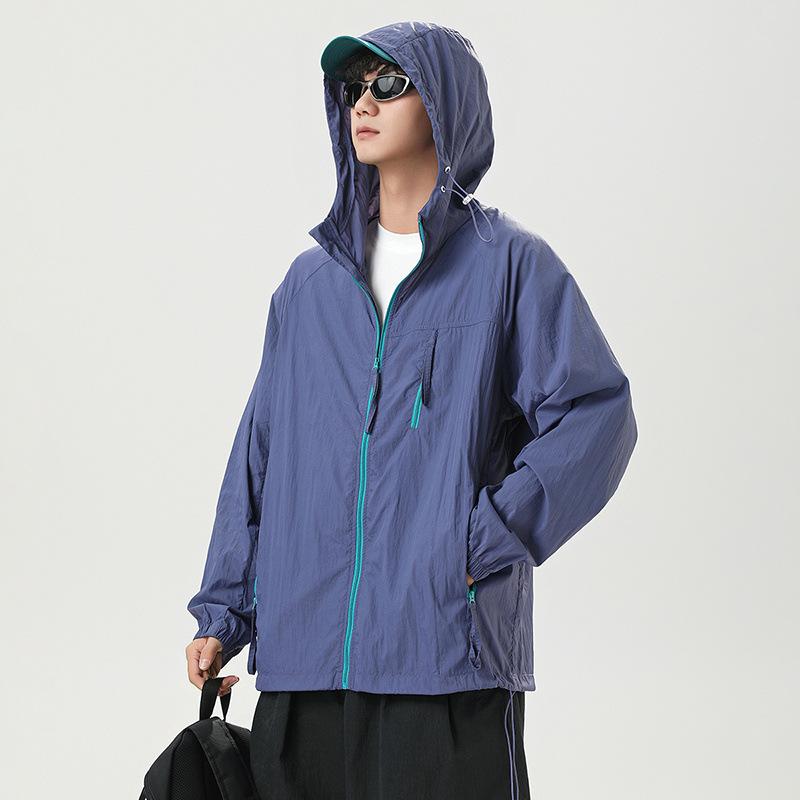 Sunshade ice silk sunscreen clothing upf10 + breathable and light UV protection hooded sunscreen clothing outdoor fishing skin clothing