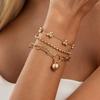 New 1Pcs/Set Creative Retro Gold Color Round Ball Pendant Bracelet Women Bohemia Adjustable Metal Thin Beads Chain Jewelry