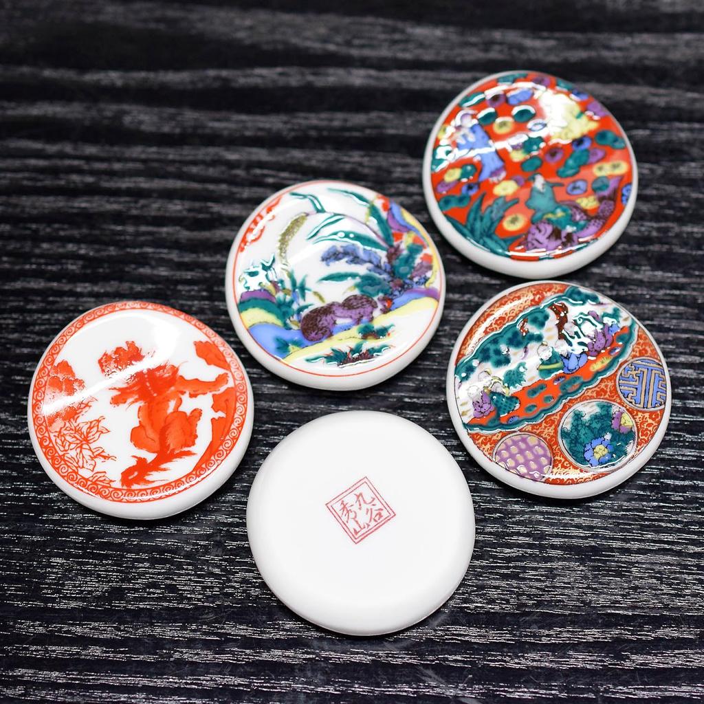 Waza No Kura Stylish Japanese Tableware Kutani Ware Chopstick Rests of with Historical Made In Japan (Set 5) Paintings, High-Quality Ceramic,
