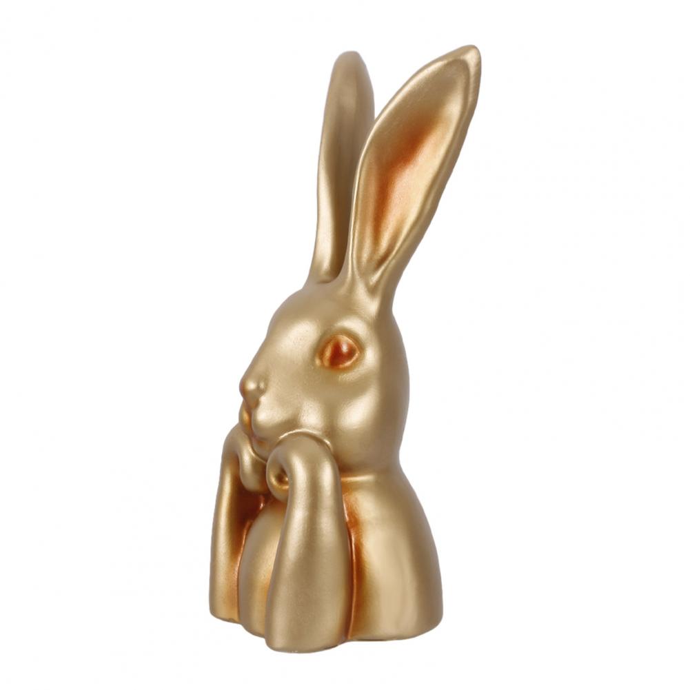 

Easter Bunny Decoration Easter Ornament Vintage Golden Resin Easter Bunny Ornament Spring Home Table Centerpiece for Room золотистый