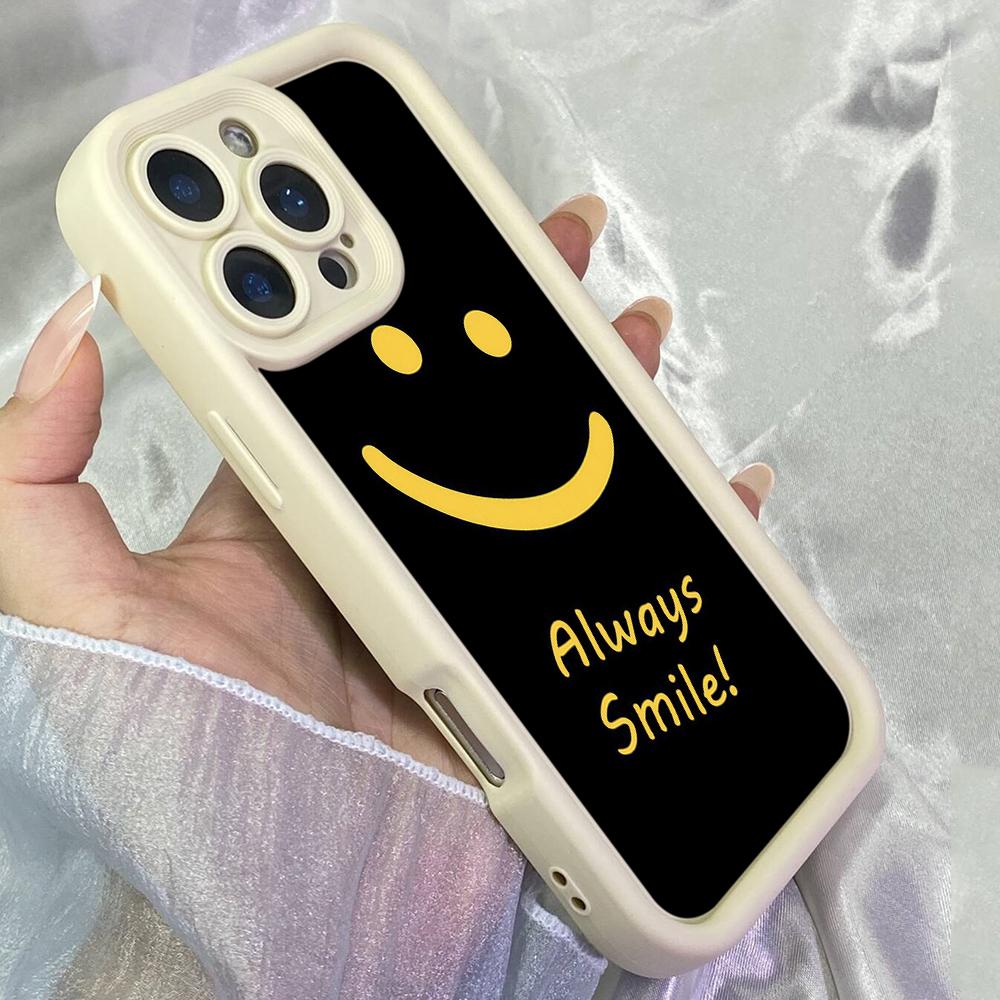 JT13 Always Smile! Phone for for iPhone 17 16 Pro Max Samsung S26 S25 Ultra A17 A16 A26 A06 A07 Xiaomi 15T Redmi Note 14 Pro Plus Soft TPU Case Cover