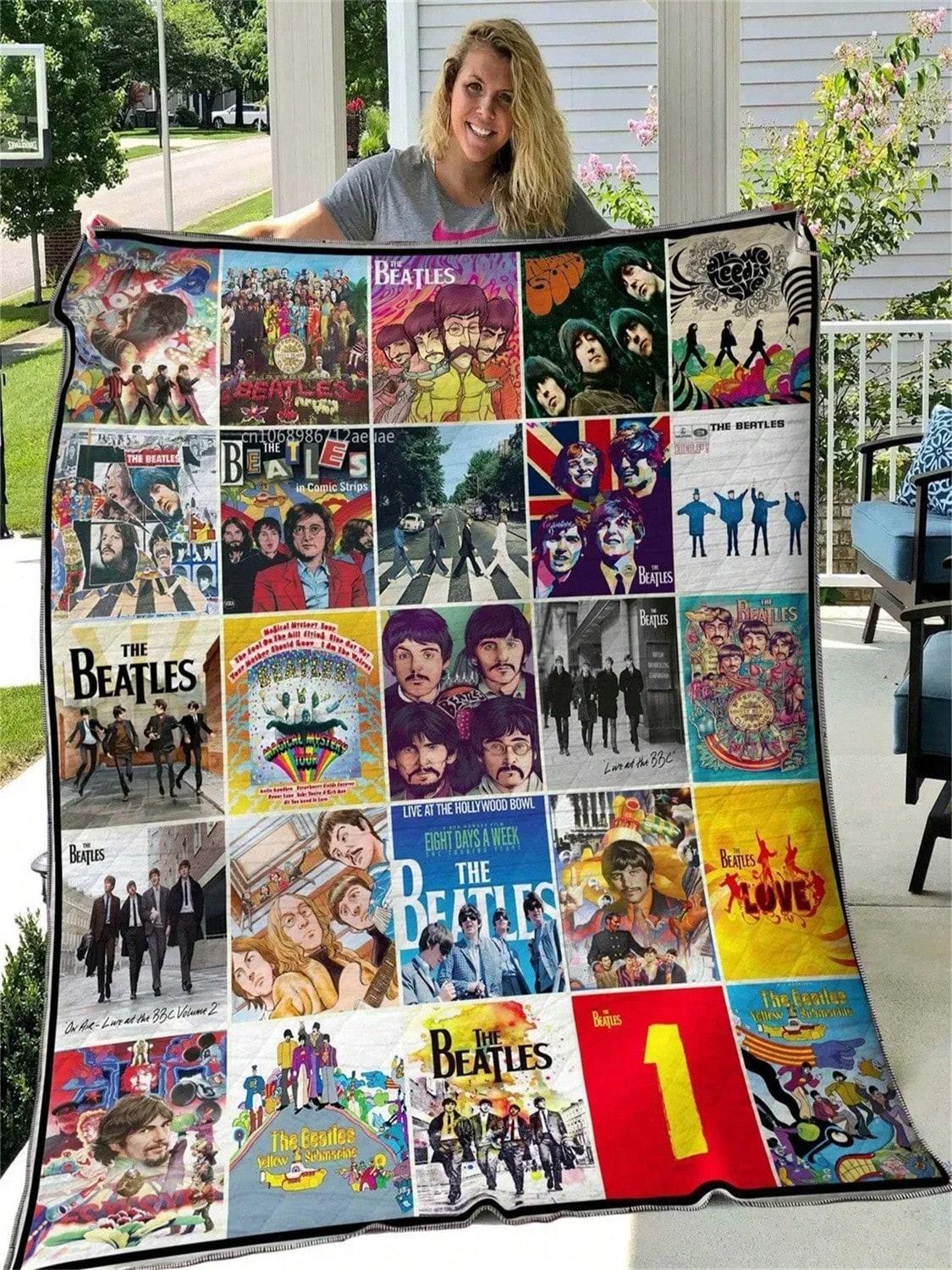 

М яка фланелева ковдра з музичною тематикою B-Beatles Signature Плед М який арт-постер Постільна білизна Покривало для дивана Покривало для кондиціонера#Колір_6,Розмір_75X95CM 100X150CM сірий колір