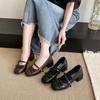 2025 temperament gentle style French with new thick heel autumn skirt bow light mouth single shoes Mary Jane shoes women