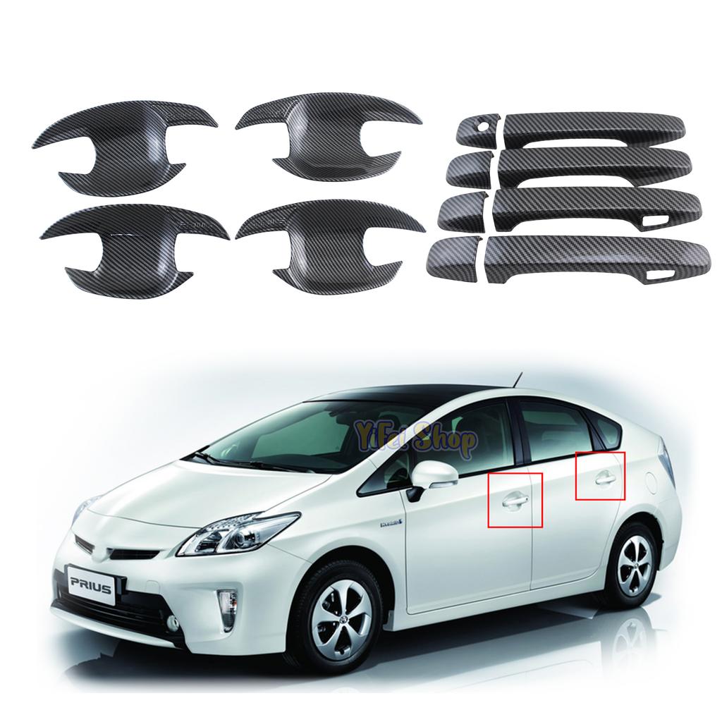 ABS Carbon Car Accessories Plated Door Handle Bowl Cover Trim Paste Style For Toyota Prius Prius30 Xw30 2010 2011 2012 2013 2015