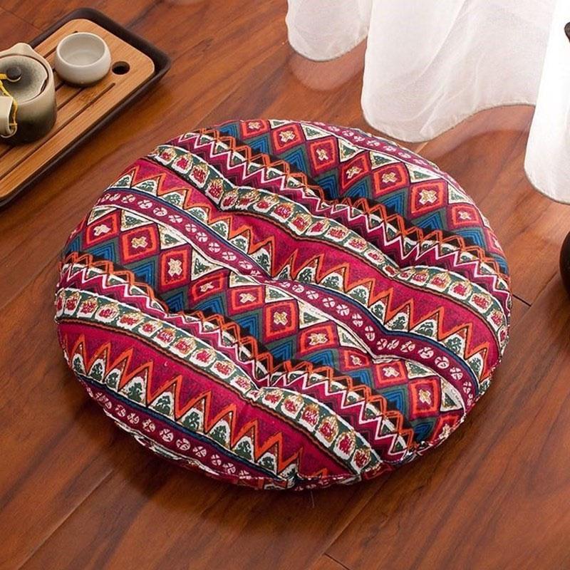 Luxurious Round Cushion Patio Tatami Meditation Mat Seat Pillow With Soft Touch Feeling