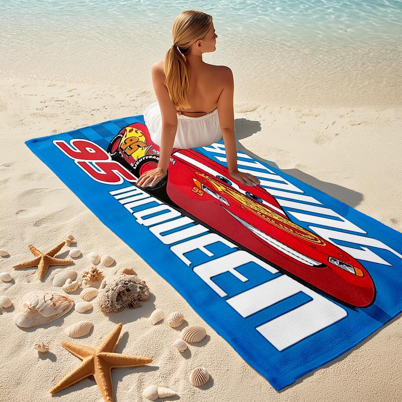 Lightning McQueen Beach Towel Outdoor Camping Beach Towel for Vacation Swim Outdoor Pool Absorbent Bath Towel