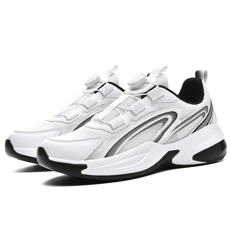 Summer New Shoes Breathable Deodorant Mesh Shoes Rotating Button Sports Shoes Non-slip and Wear-resistant Youth Running Shoes