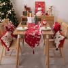 Christmas Table Runner Red Holiday Table Decor Reindeer Snowflakes Pine Trees Festive Dining Room Decoration for Christmas Party