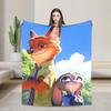 Anime Zootopia Cartoon Blanket  Soft Warm Comfortable Plush Throw Blanket For Home Decor Travel Flannel Bedspread Bed Cover