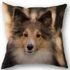 New Custom Dog Sheltie Pillowcase Cotton Linen Fabric Square Zipper Pillowcase 45X45cm Wedding Decorative Pillow Cover