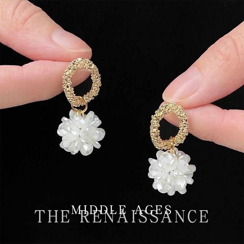 Легкие французские ретро серьги-цветы из бисера ручной работы, нишевые серьги для женщин