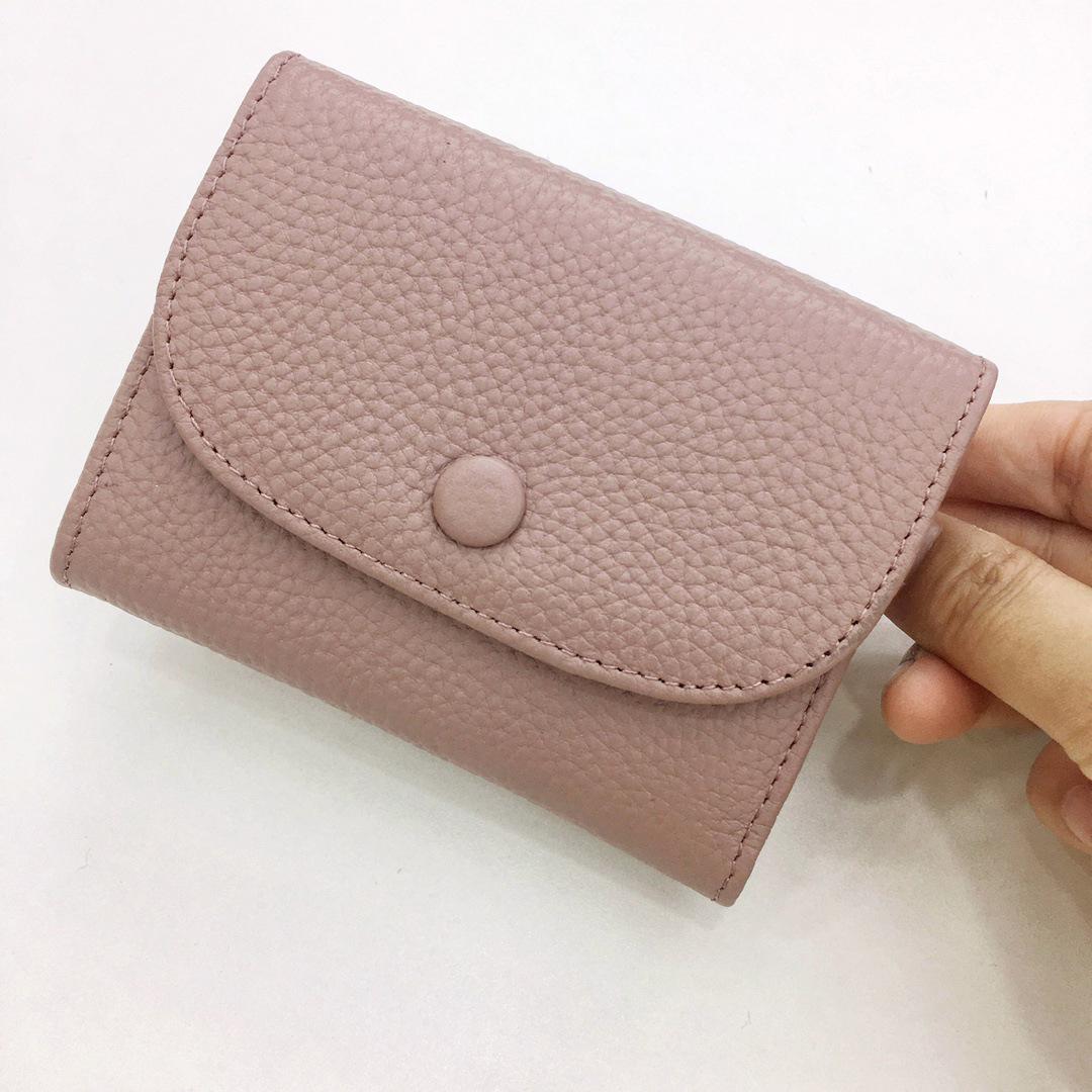 

European and American Genuine Leather Coin Purse and Card Holder - Creative Multifunctional Design светло-фиолетовый