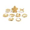 Ingemark 9Pcs/Set Vintage Elegant Imitation Pearl Flower Rings Women Creative Irregular Open Finger Ring Wedding Banquet Jewelry