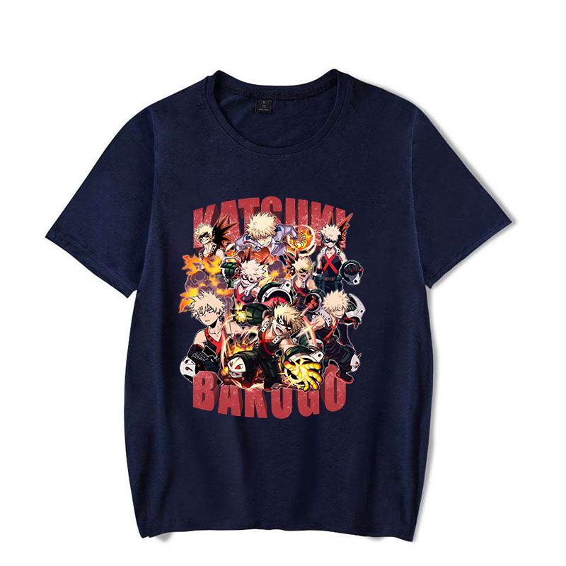 Hot Anime Bakugou Katsuki Printed Women Men Fashion Y2k Short Sleeve Tee Shirts Round Neck Casual Summer Cool Shirt