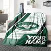 Name Custom NY Jets Print Flannel Blanket High Quality Warm Comfortable Cover for All Seasons Perfect for Gifts Home Decor
