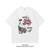 Pure Cotton Cartoon Angel Kitten Printed ShortSleeved TShirt Loose And Versatile Casual Couples Same Style Top