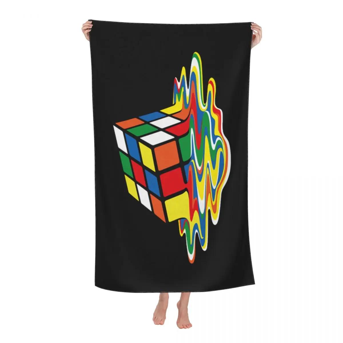 

Rubik s Cube Print Bath Towel - Extra Soft Absorbent Towel for Puzzle Lovers, Unique Design for Everyday Use and Comfort W30*H60(CM)