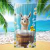 2D Flat Cute Alpaca & Little Duck Print Soft Multipurpose Beach Towel For Beach Vacation Pool Gift For Alpaca Lovers