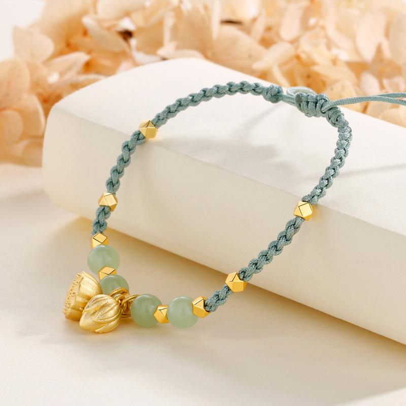 

Два мира Любовь Лотос Ручная веревка Женский Новый Китайский Плетеный Браслет-веревка для рук Подарок для девочек