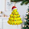 Funny Frog Santa Claus Christmas Tree Decoration, Double-Sided Printed Flat Animal Theme Holiday Party Ornament