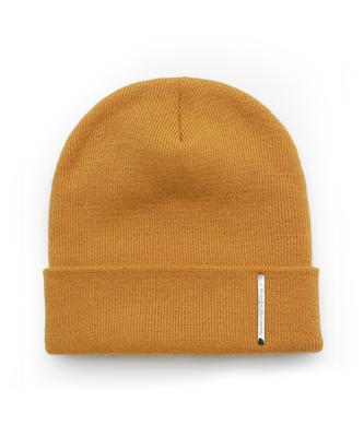 C WEAR BY THE GENIUS Metal Label Beanie Mustard