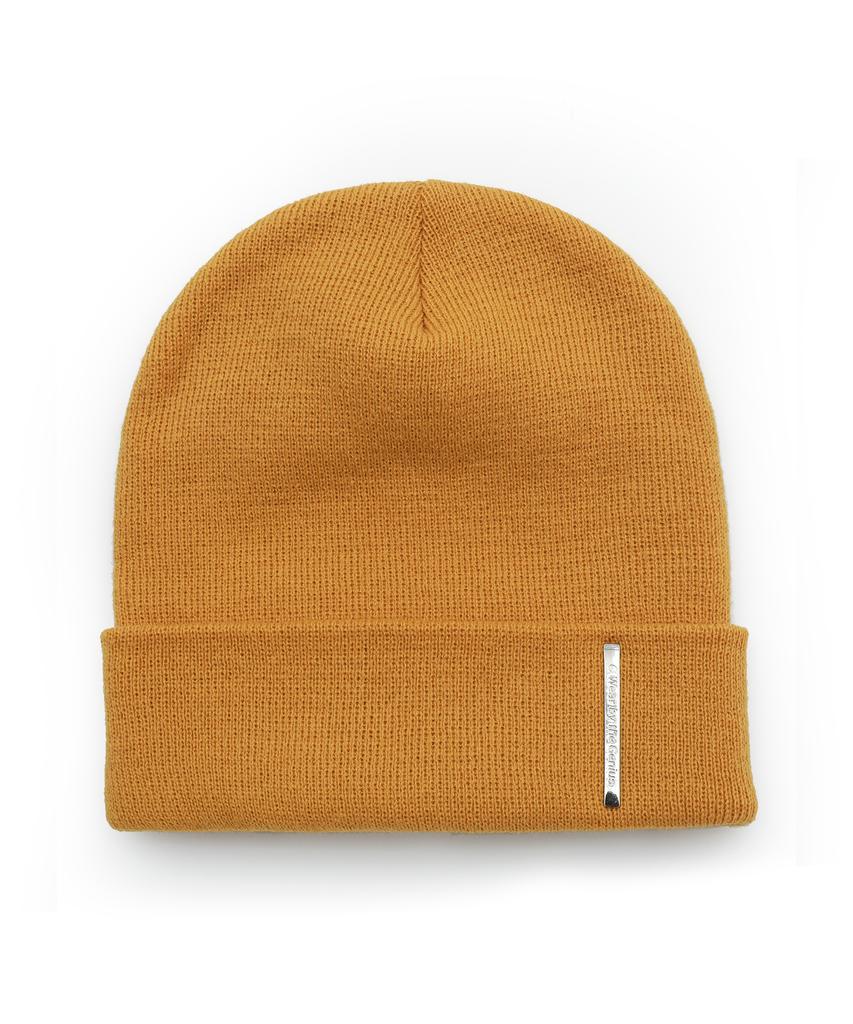 C WEAR BY THE GENIUS Metal Label Beanie Mustard