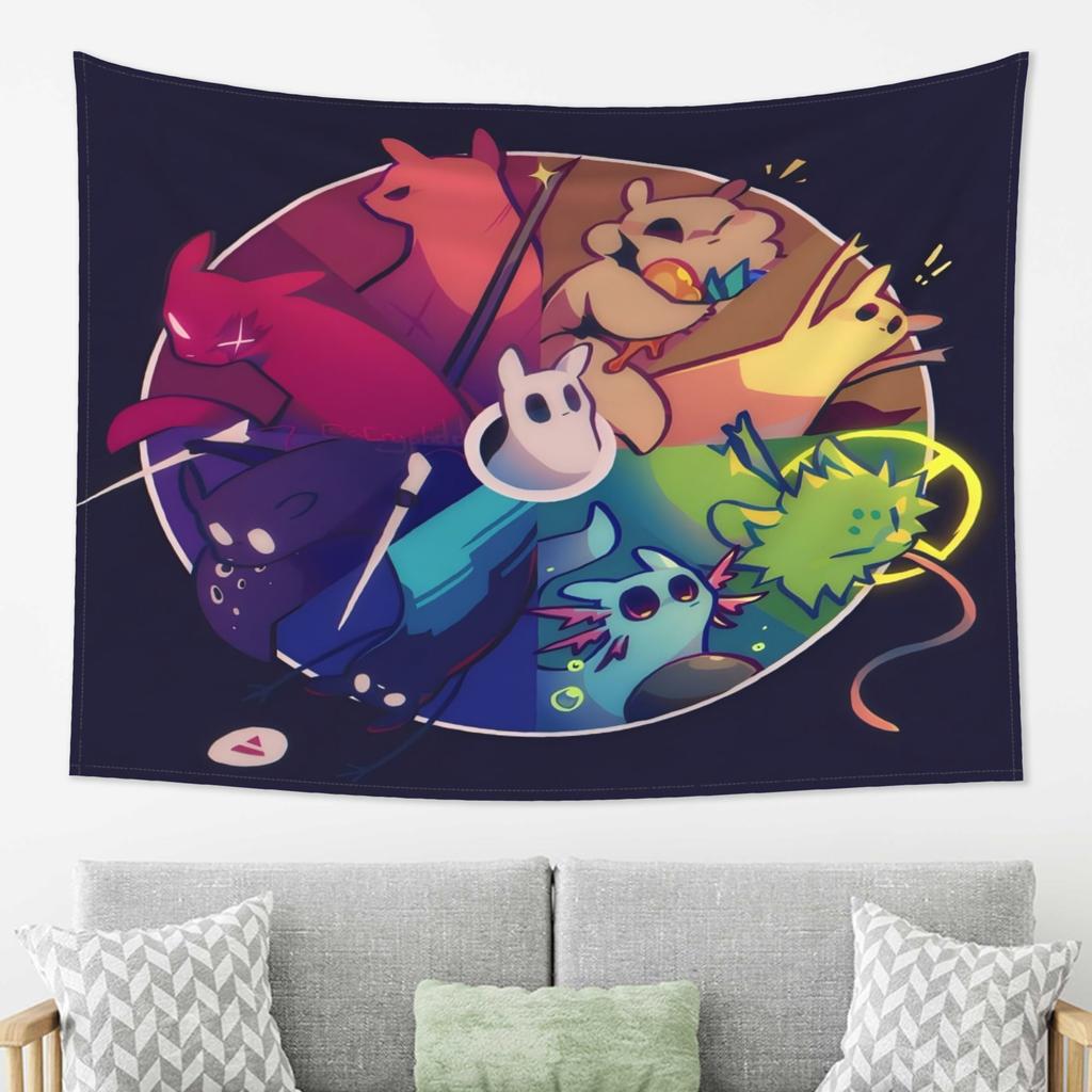 Colorful Animal Friends Tapestry Celebrating Unique Creatures with Vibrant Artworks Perfect for Home Decoration