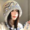 Fair Island Retro Knitted Balaclava Hat Women's Autumn and Winter Face Small Balaclava Hat Thickened Warm Ear Protection Hat