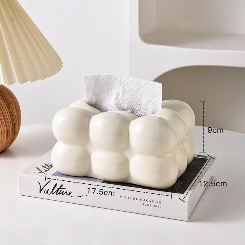 High-end Napkin Paper Box Egg Shaped Ceramic Tissue Box Ornaments Home room Table Drawer Paper Box Tea Room Desk Paper Towel Box